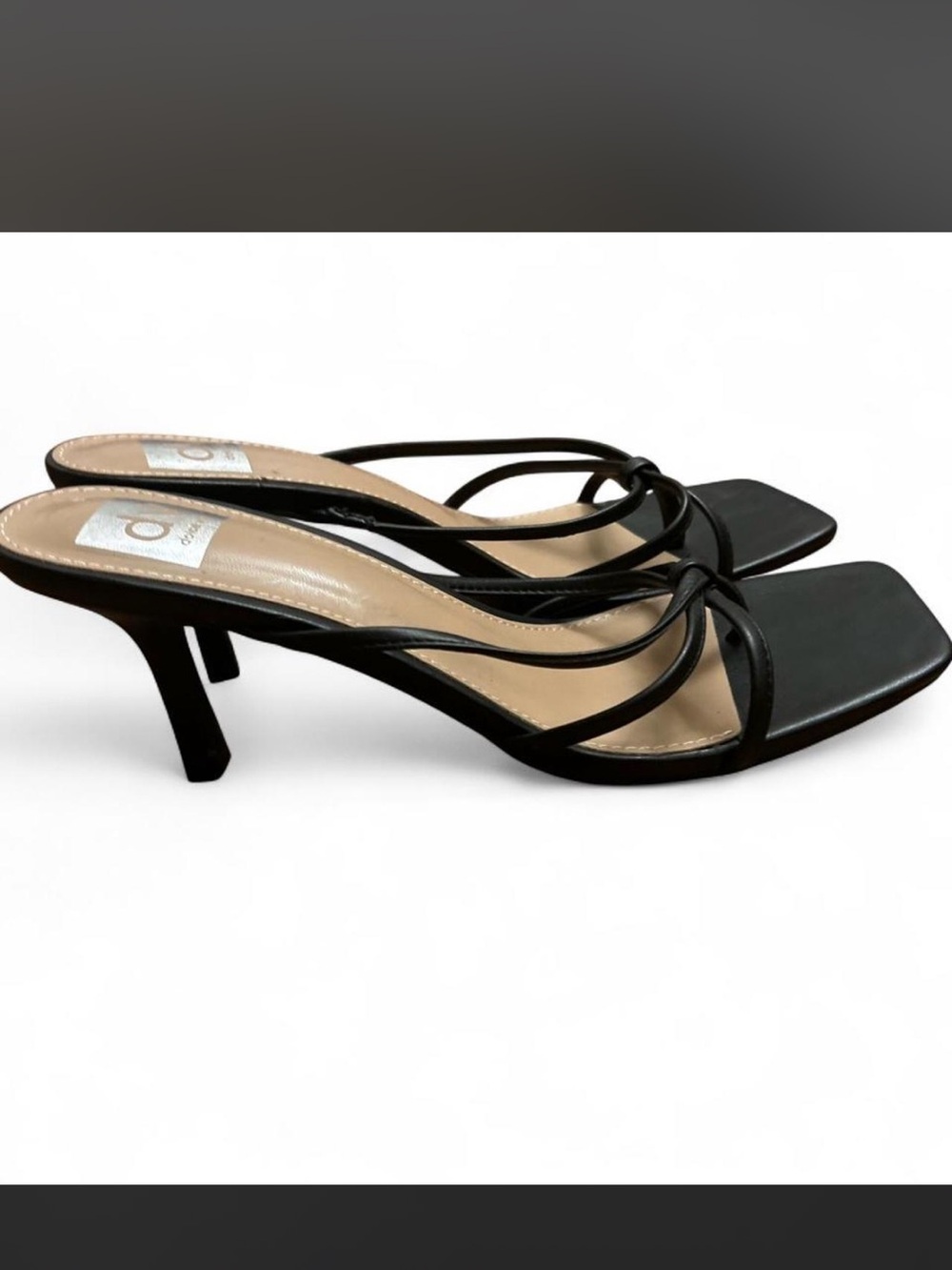 Dolce Vita Black Strappy Mid-Heel Sandals